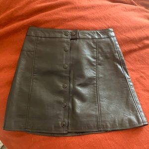 Black faux leather skirt